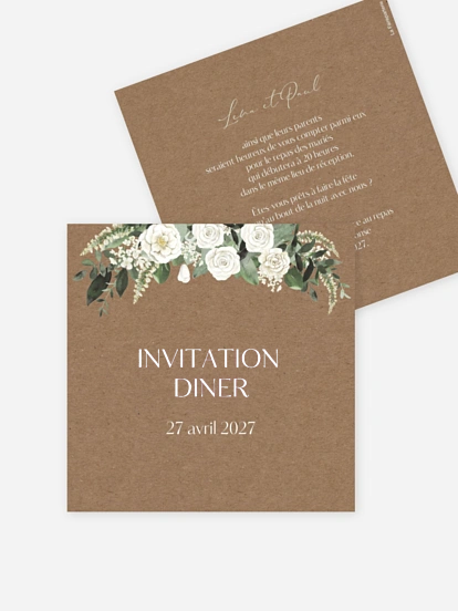 Carton d'invitation Bouquet royal