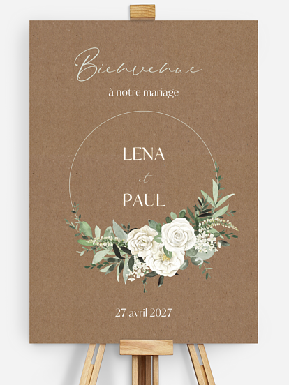 Poster bienvenue mariage Bouquet royal