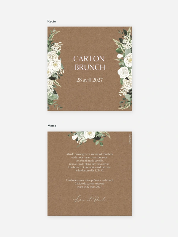 Carte brunch Bouquet royal