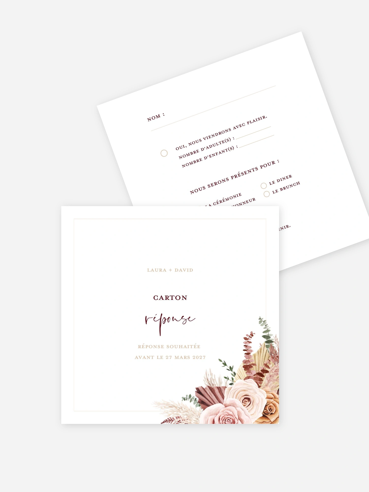 Carton réponse Bohemian rose