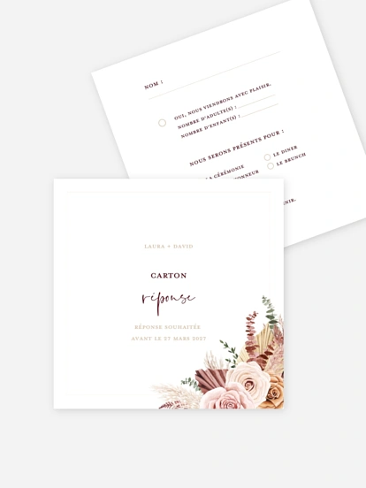 Carton réponse Bohemian rose