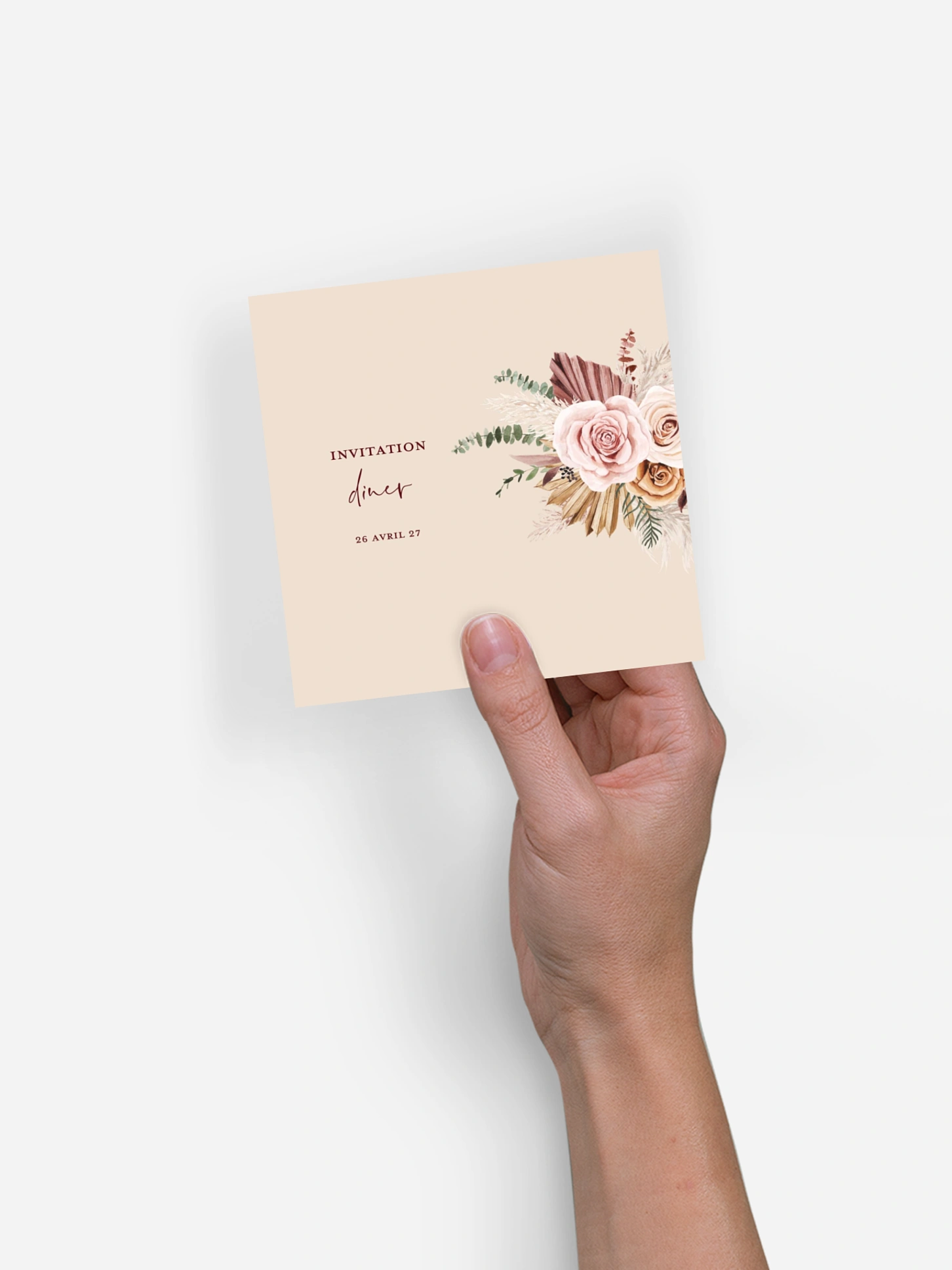 Carton d'invitation Bohemian rose
