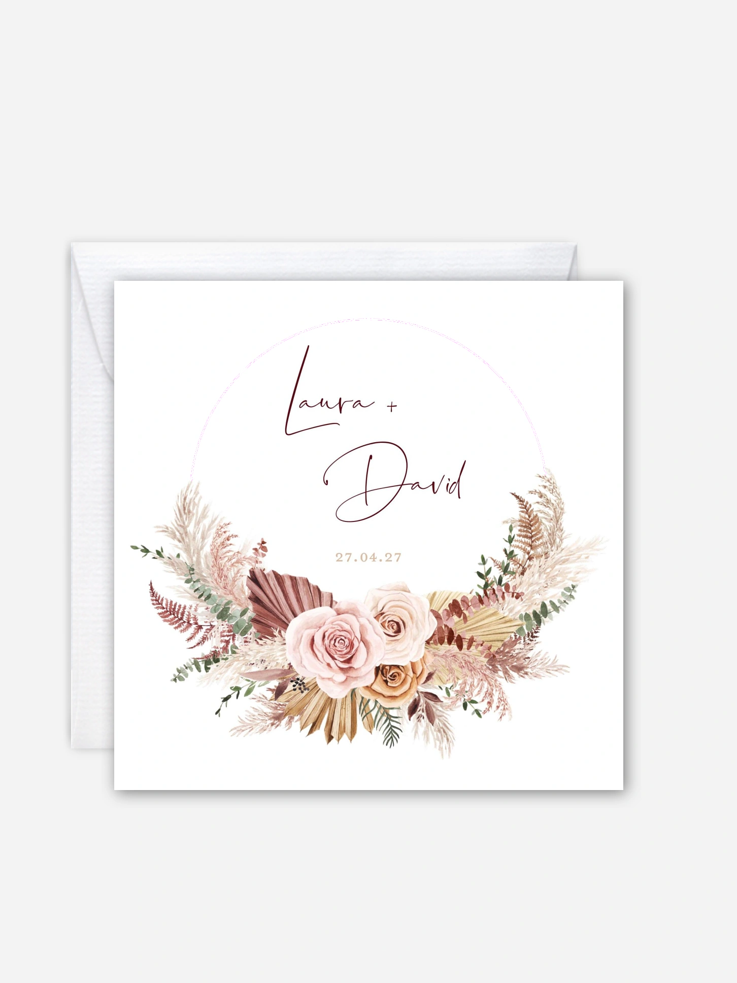 Faire-part de mariage Bohemian rose