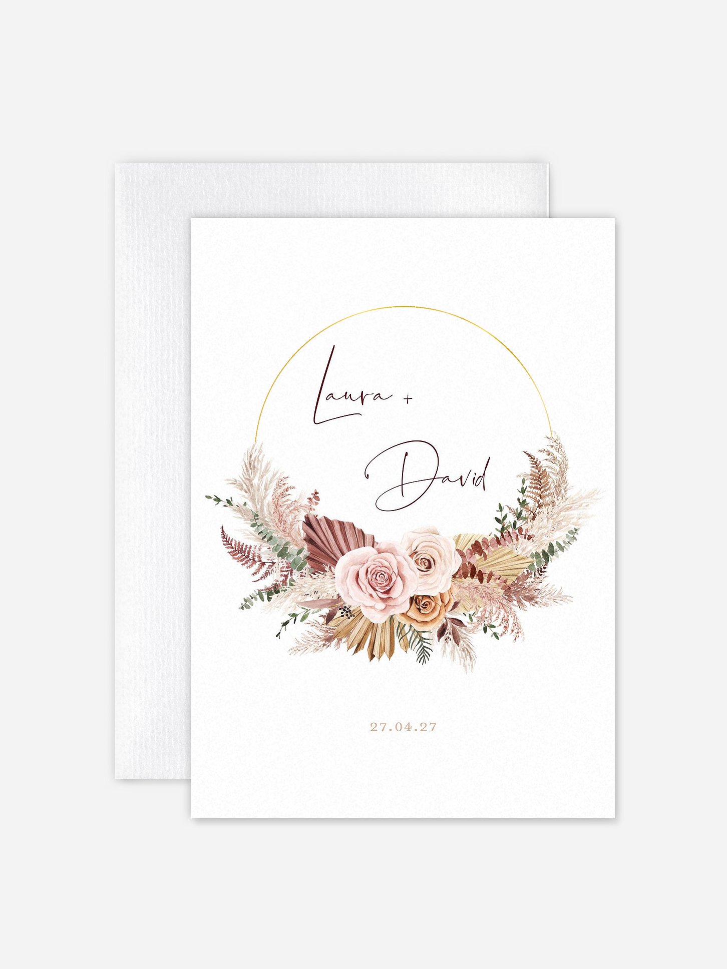 Faire-part de mariage Bohemian rose