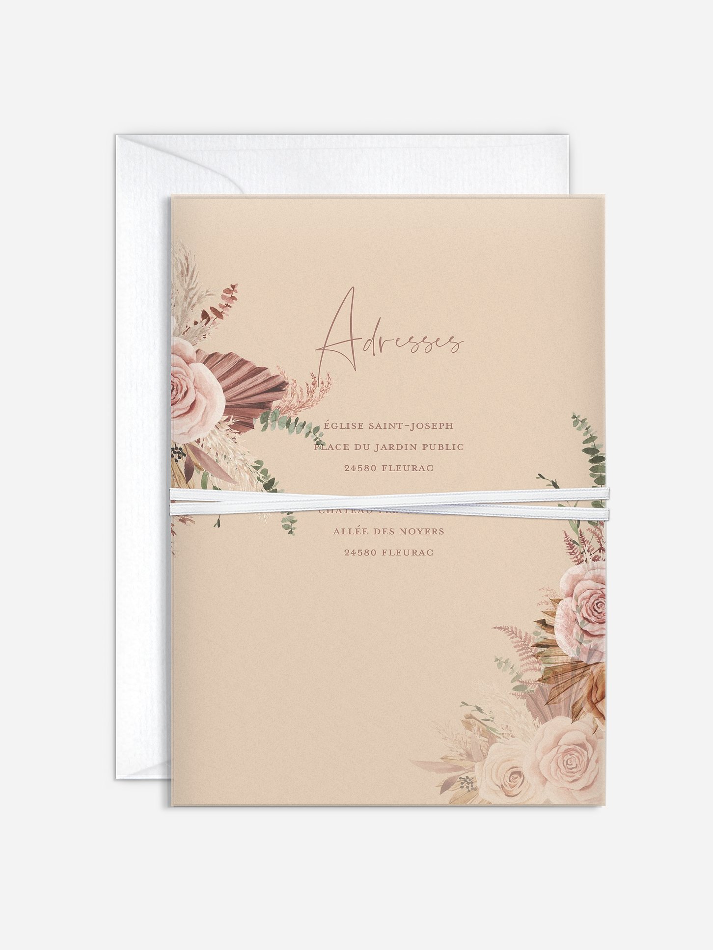 Faire-part de mariage Bohemian rose
