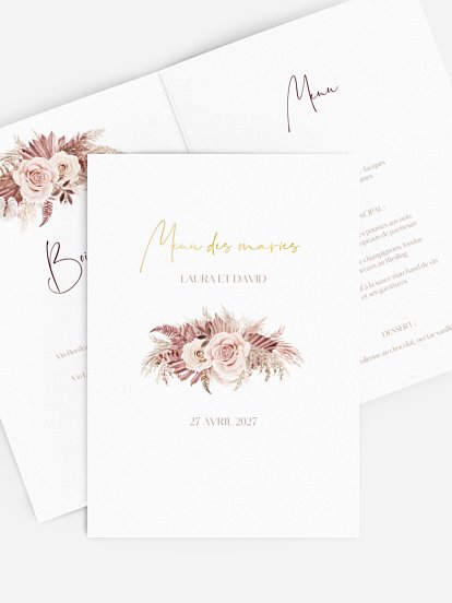 Menu mariage Terracotta Dreams