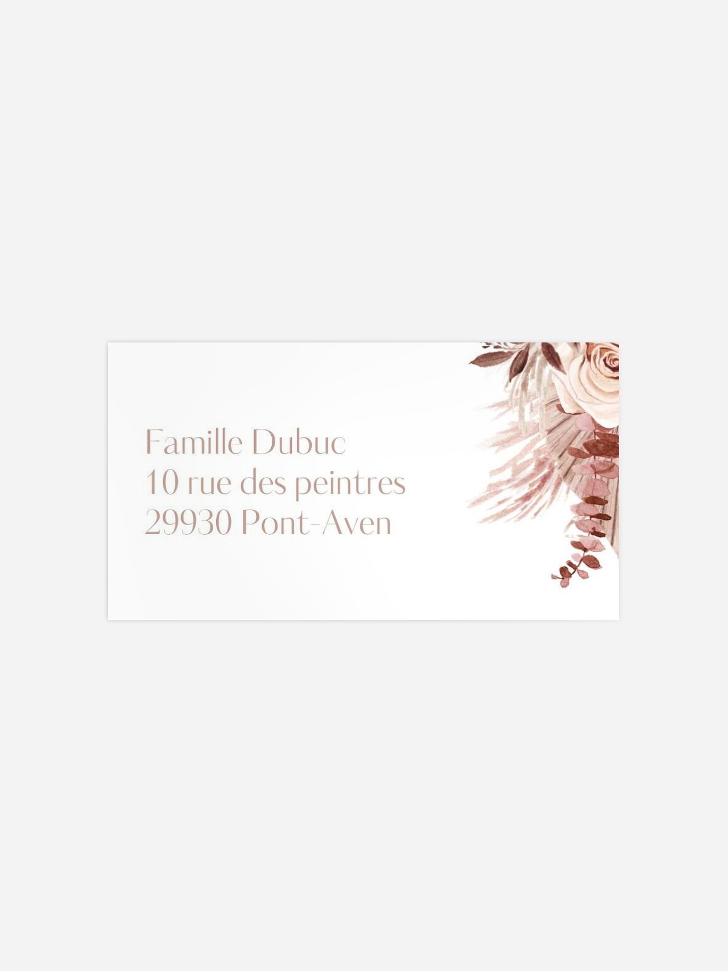 Étiquette destinataire mariage Terracotta dreams