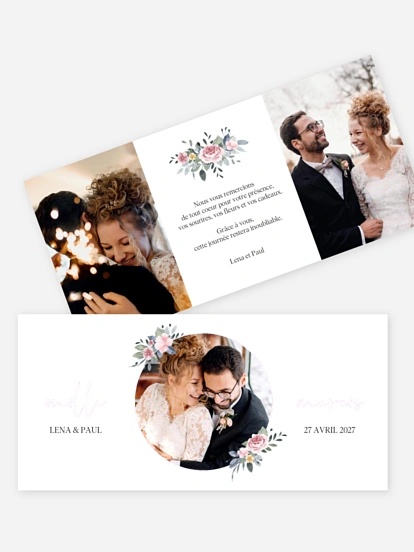 Carte de remerciements Portrait romantique