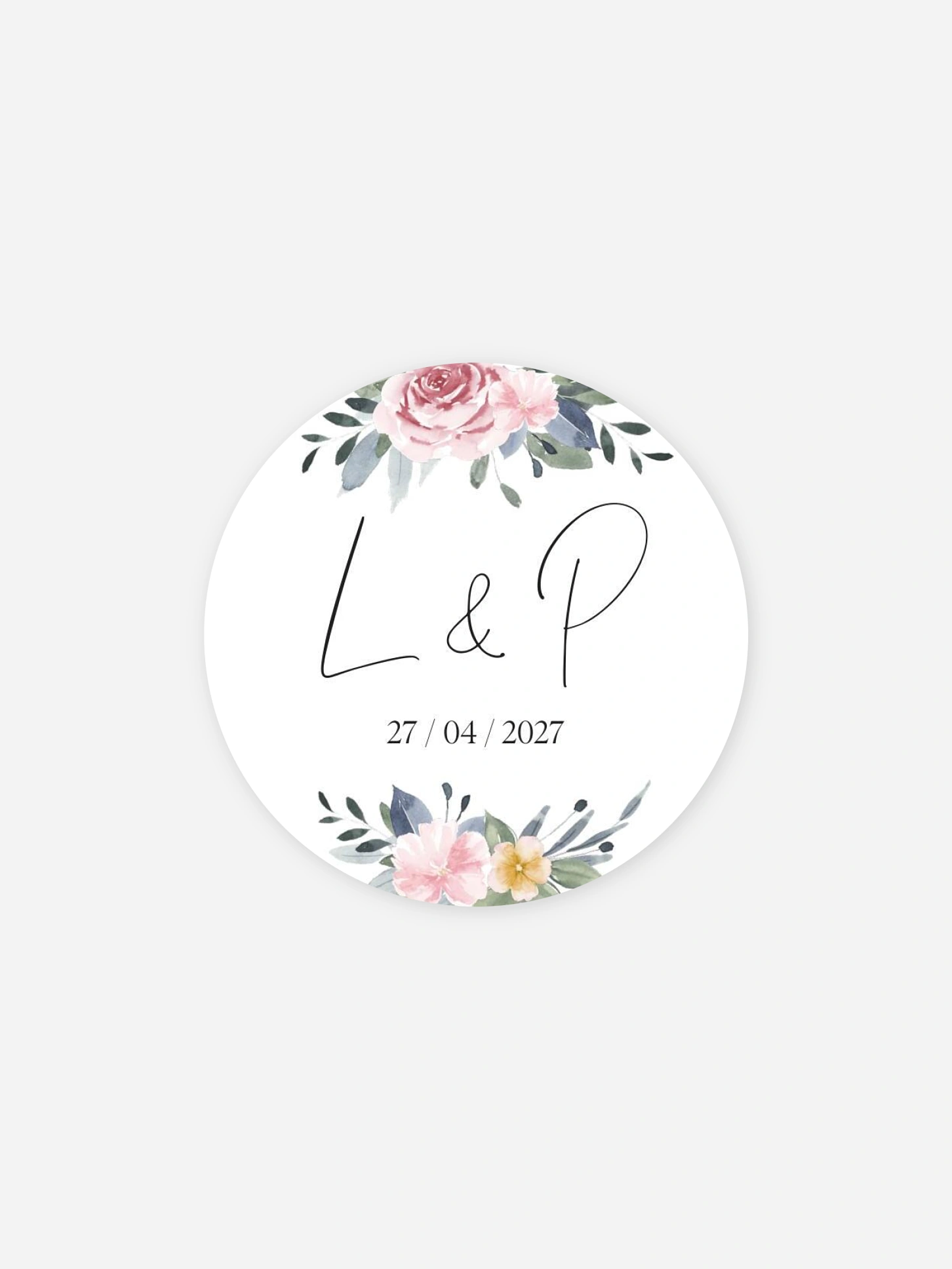 Étiquette cadeau mariage Portrait romantique