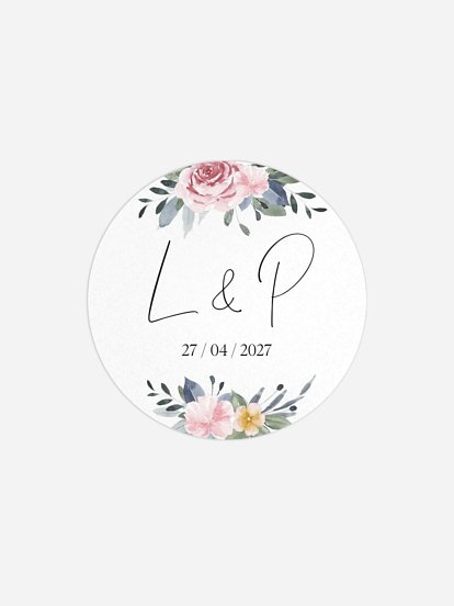 Étiquette cadeau mariage Portrait romantique