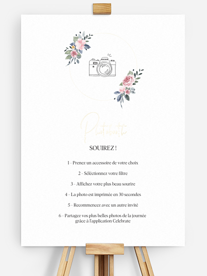 Affiche photobooth mariage Portrait romantique