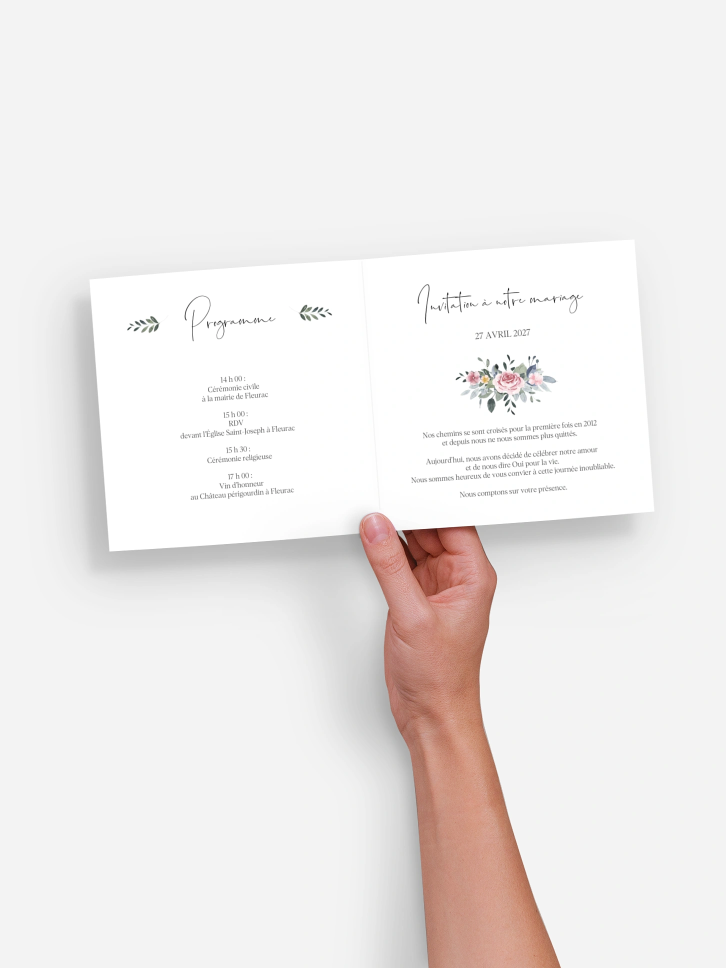 Faire-part de mariage Portrait romantique