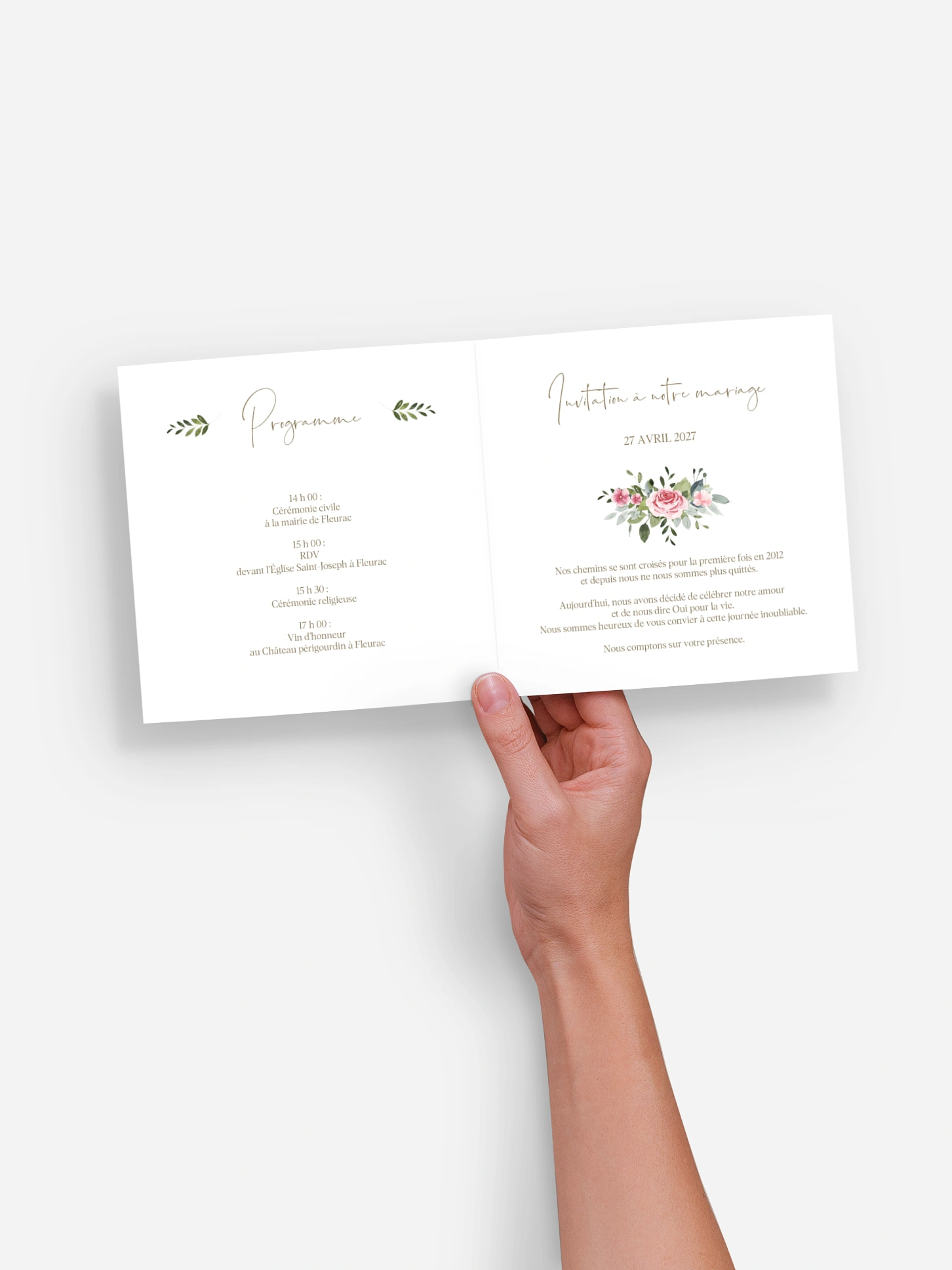 Faire-part de mariage Portrait romantique