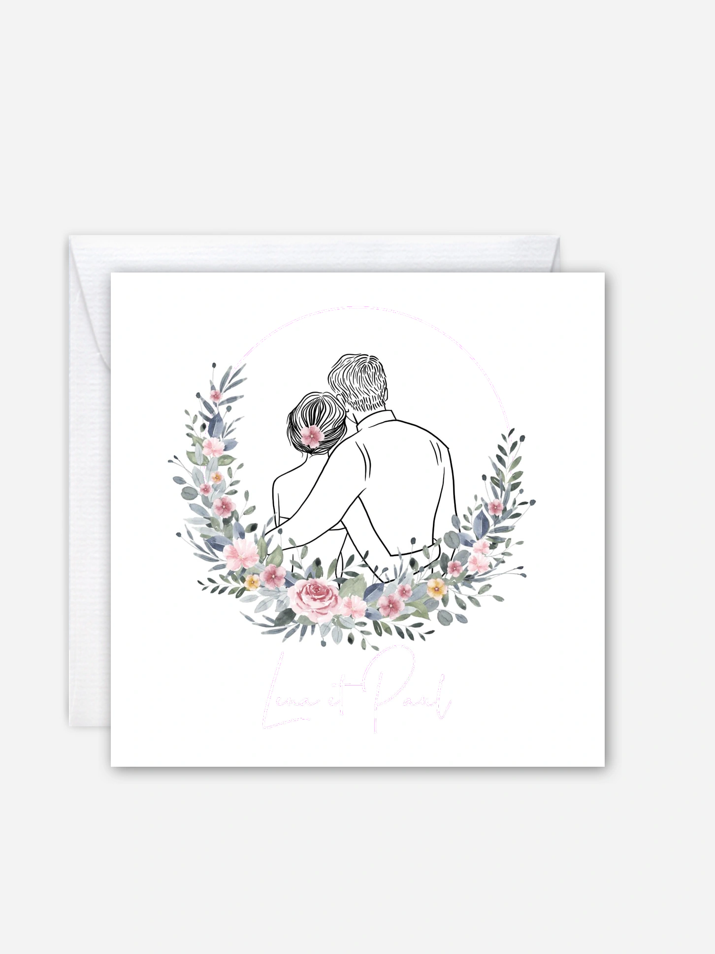 Faire-part de mariage Portrait romantique