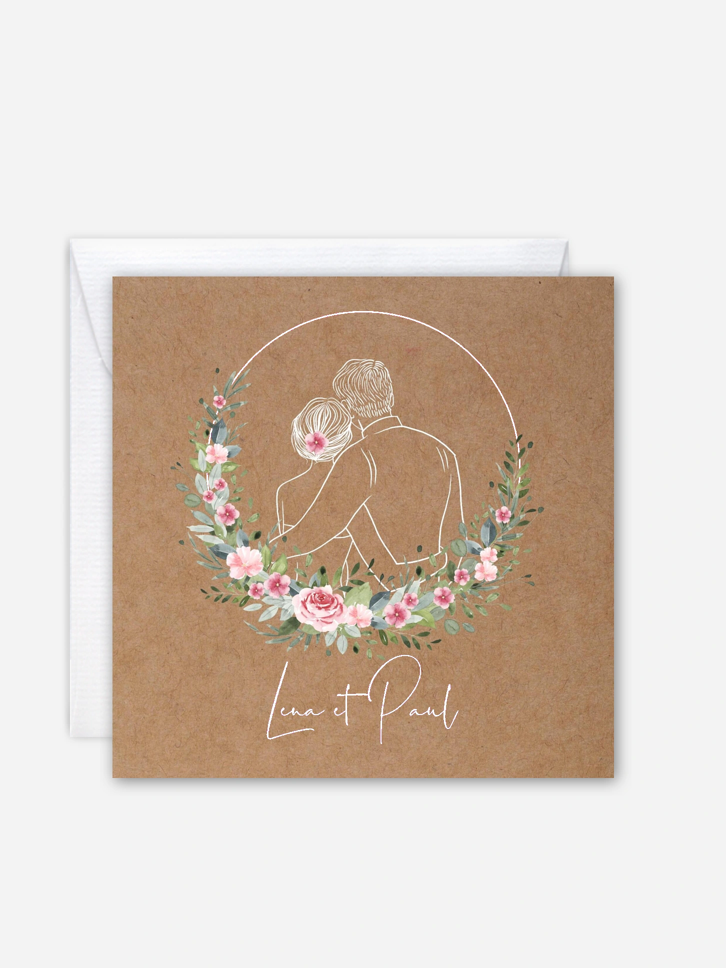 Faire-part de mariage Portrait romantique