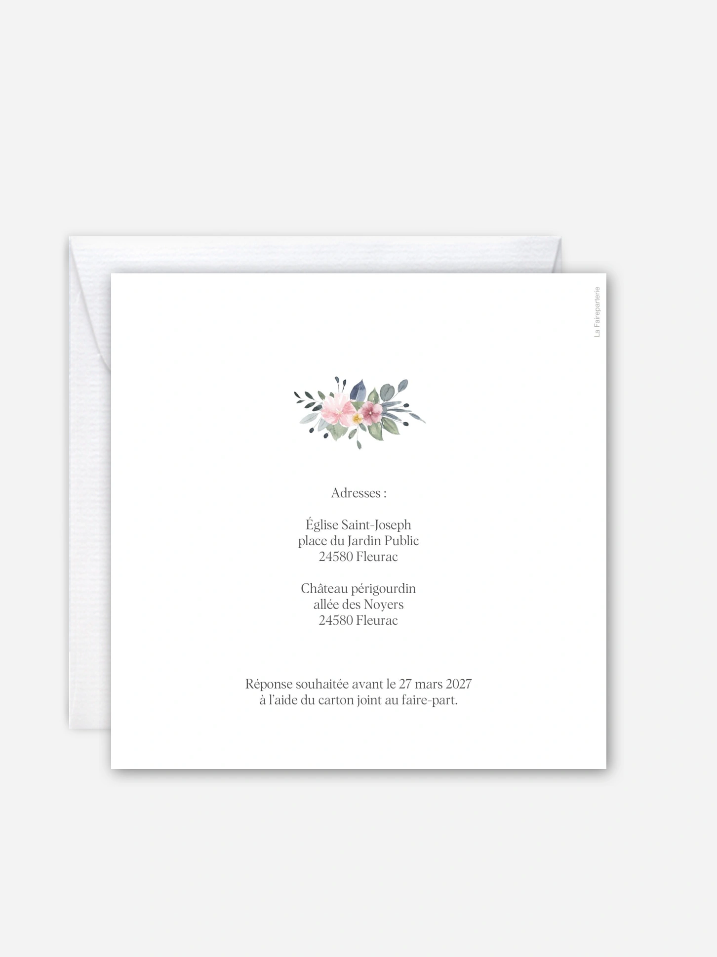 Faire-part de mariage Portrait romantique