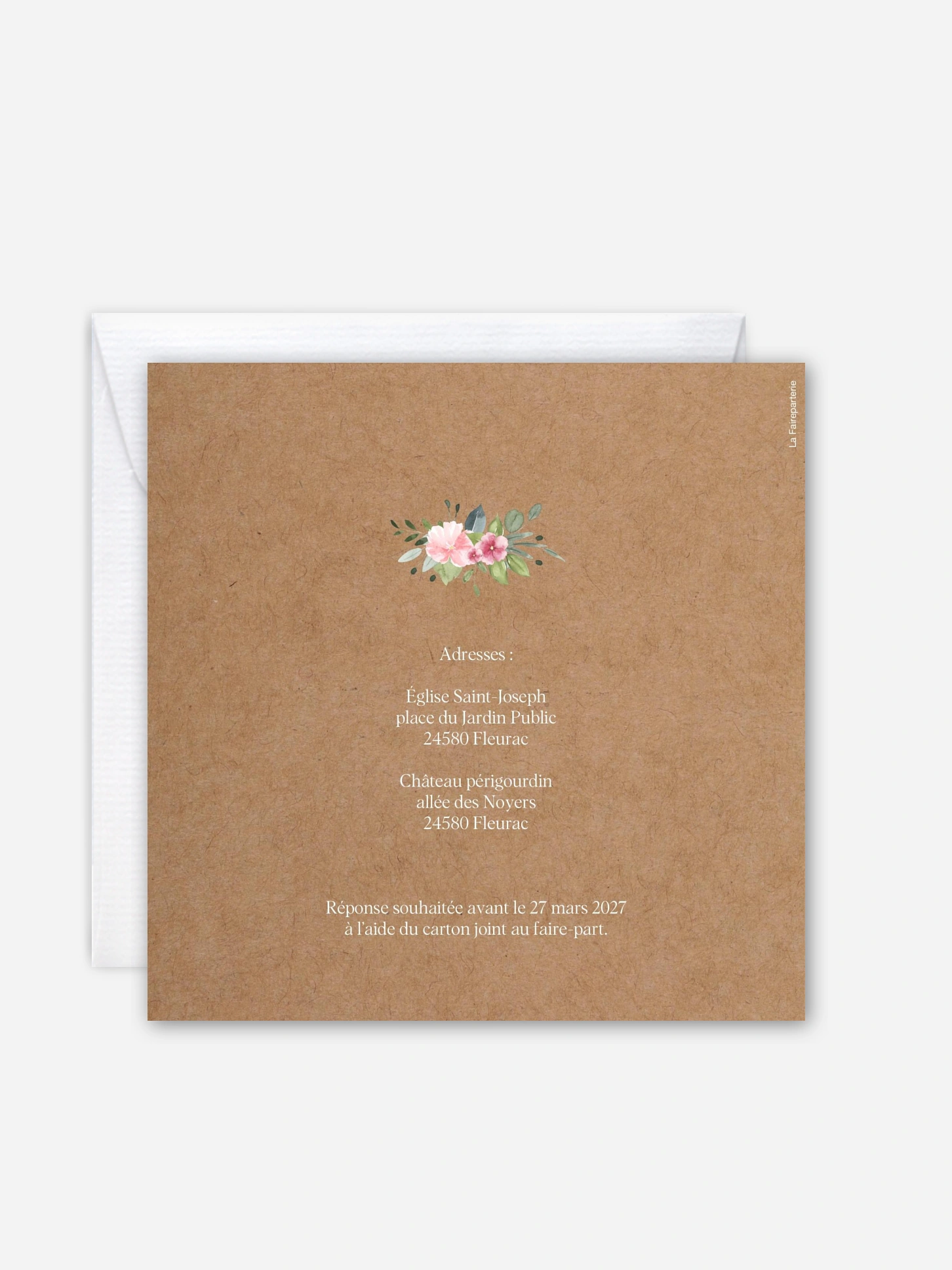 Faire-part de mariage Portrait romantique