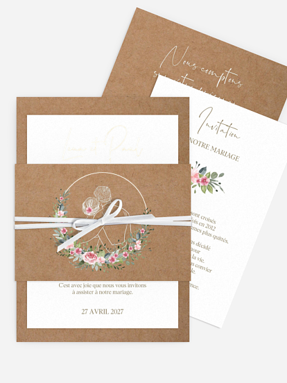 Faire-part de mariage Portrait romantique