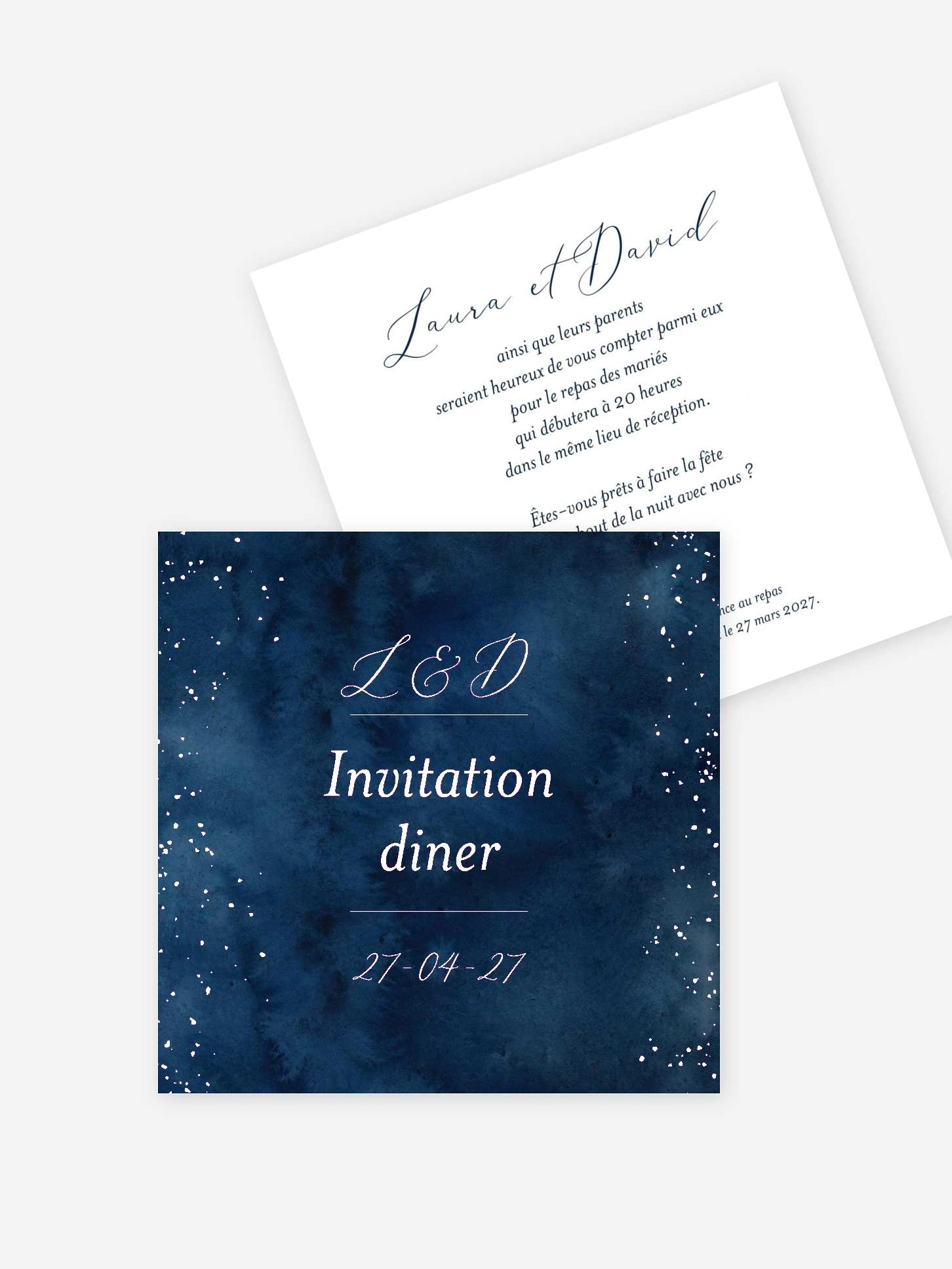 Carton d'invitation Au clair de lune