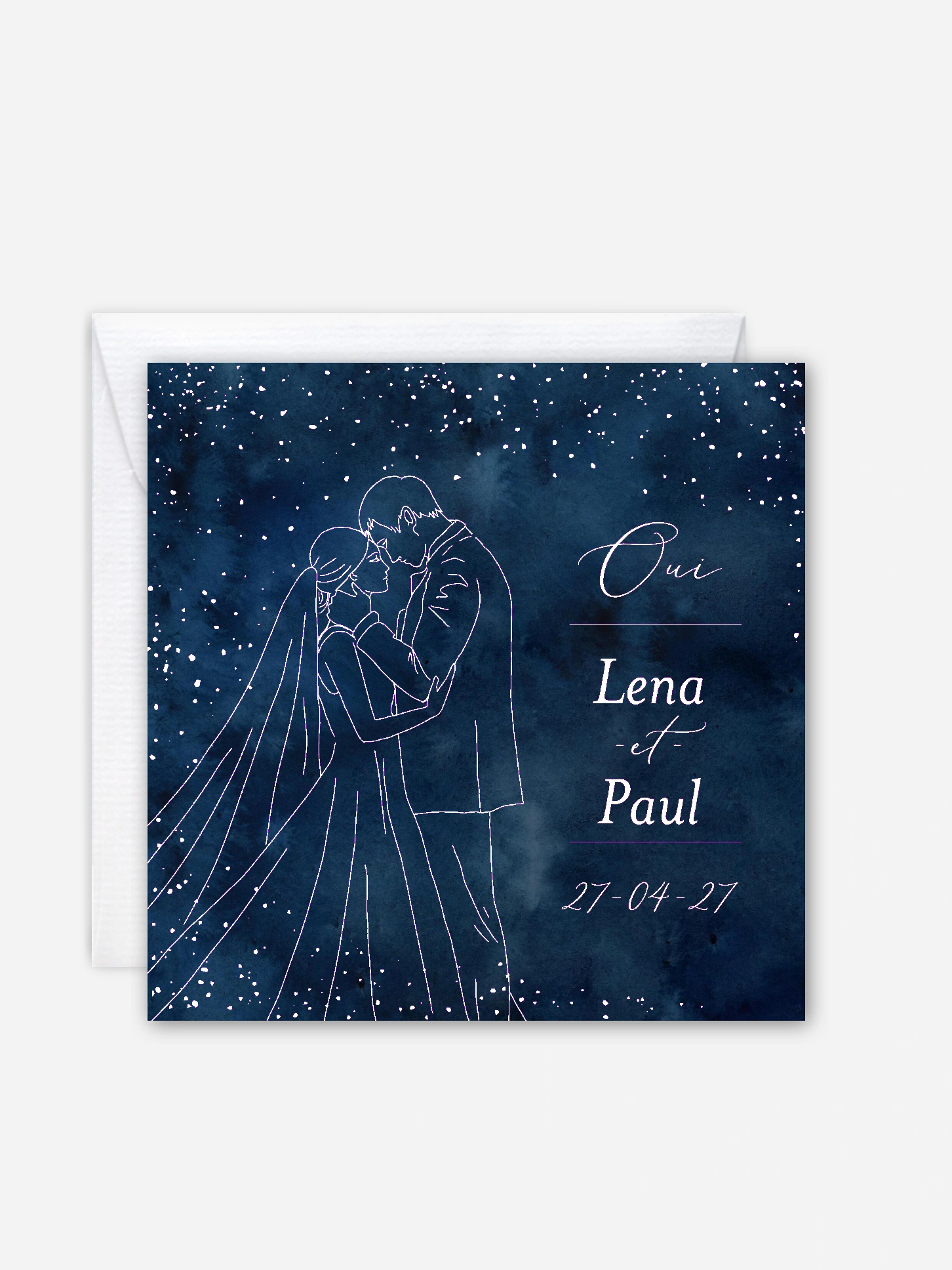 Faire-part de mariage Au clair de lune