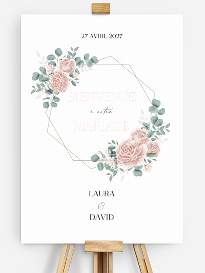 Poster bienvenue mariage Poésie romantique