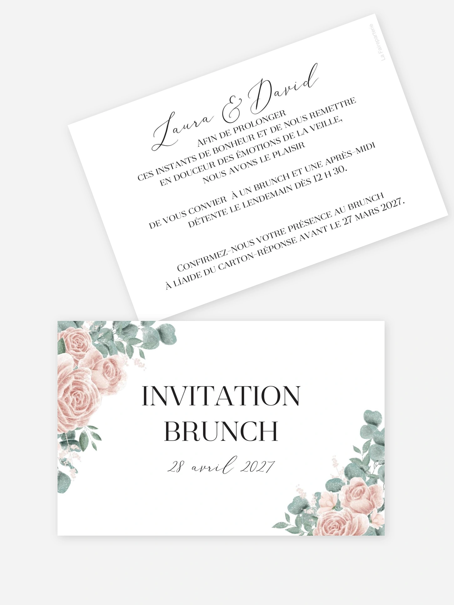Carte brunch Poésie romantique