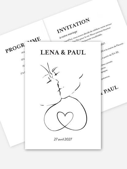 Faire-part de mariage Le baiser