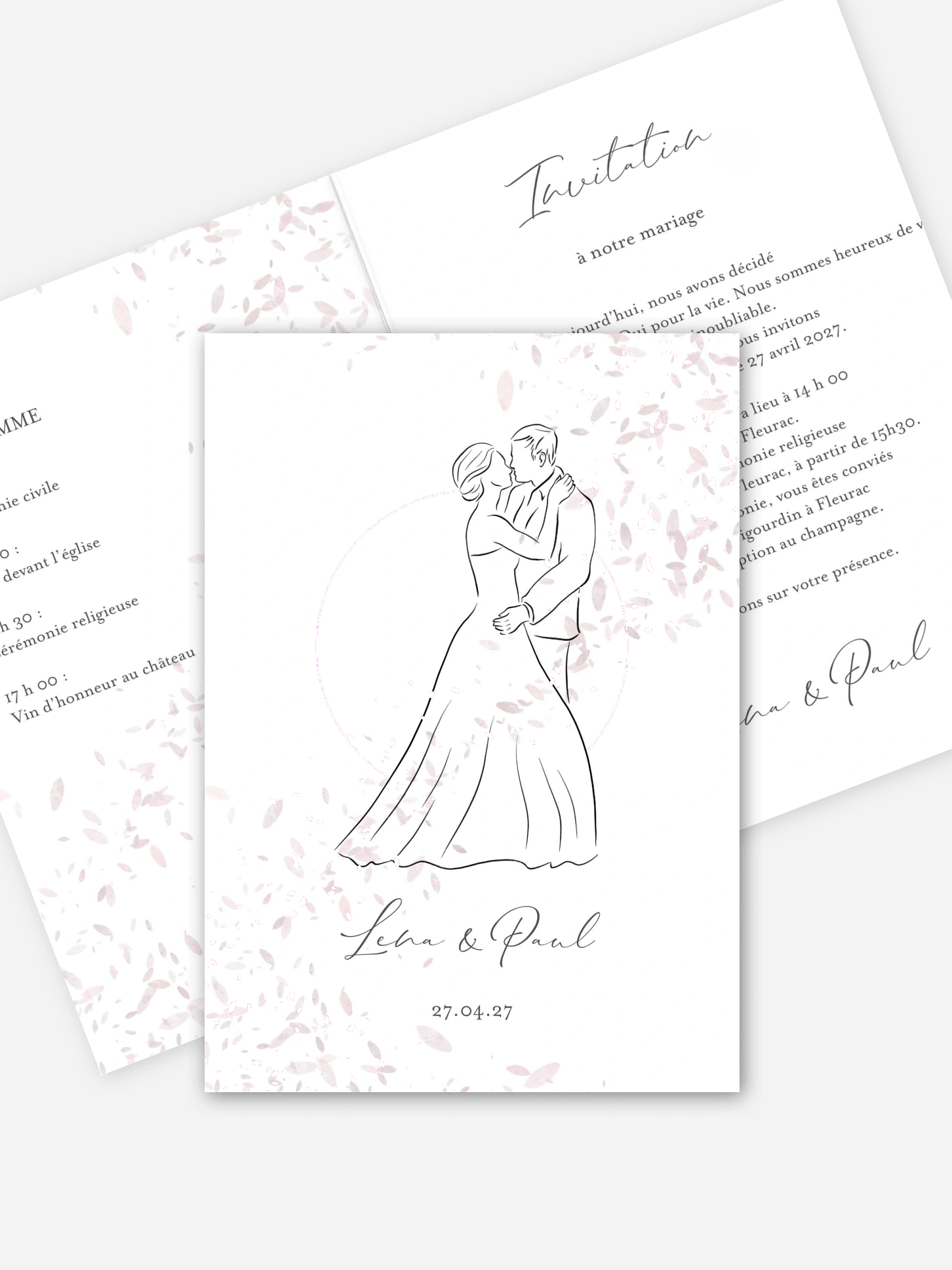 Faire-part de mariage Pluie du bonheur