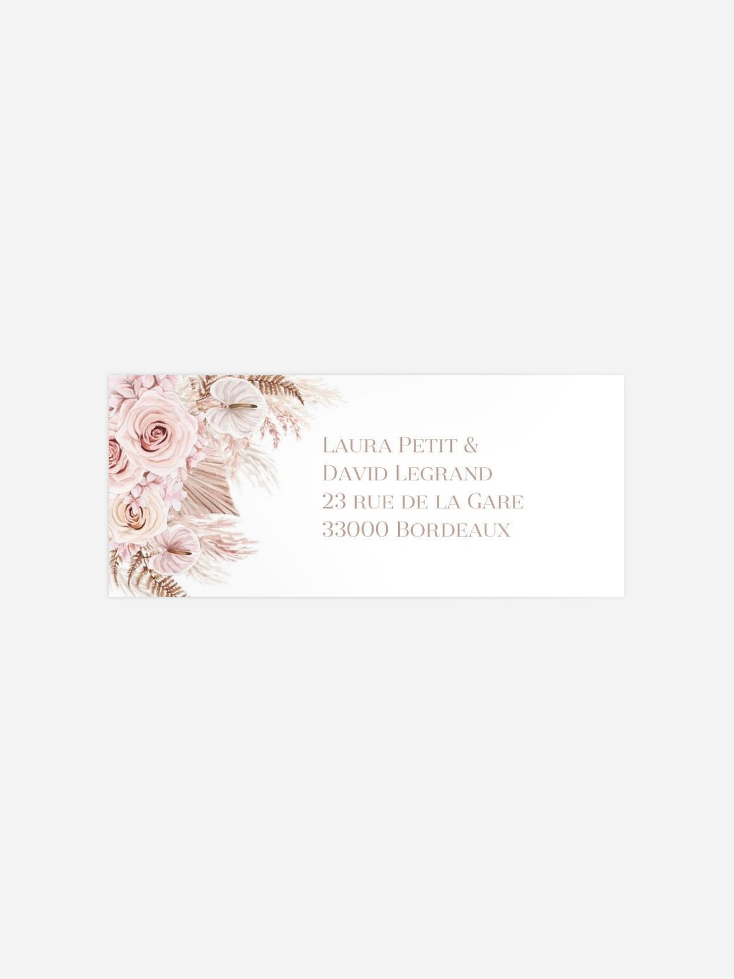 Étiquette expéditeur mariage Blush bloom