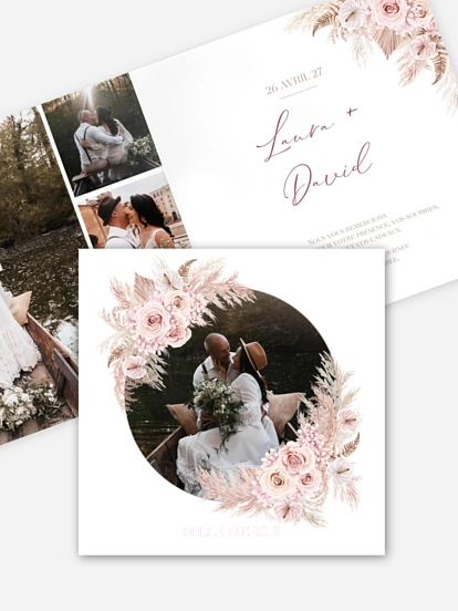 Carte de remerciements Blush bloom