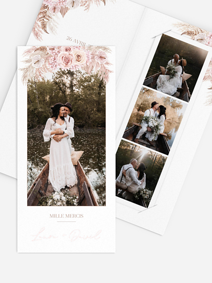 Carte de remerciements Blush bloom