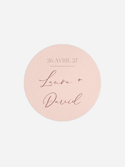 Étiquette cadeau mariage Blush bloom