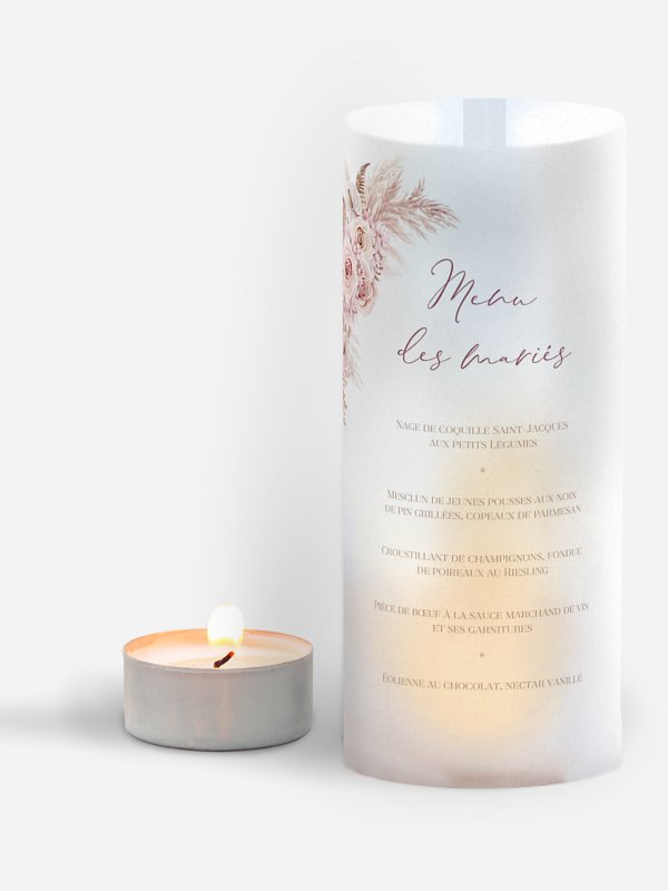 Menu mariage Blush bloom