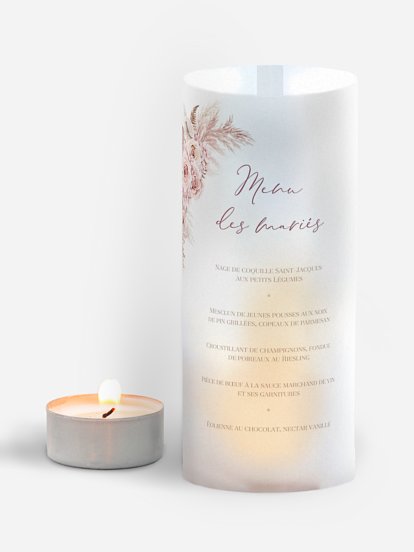 Menu mariage Blush bloom