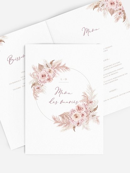 Menu mariage Blush bloom