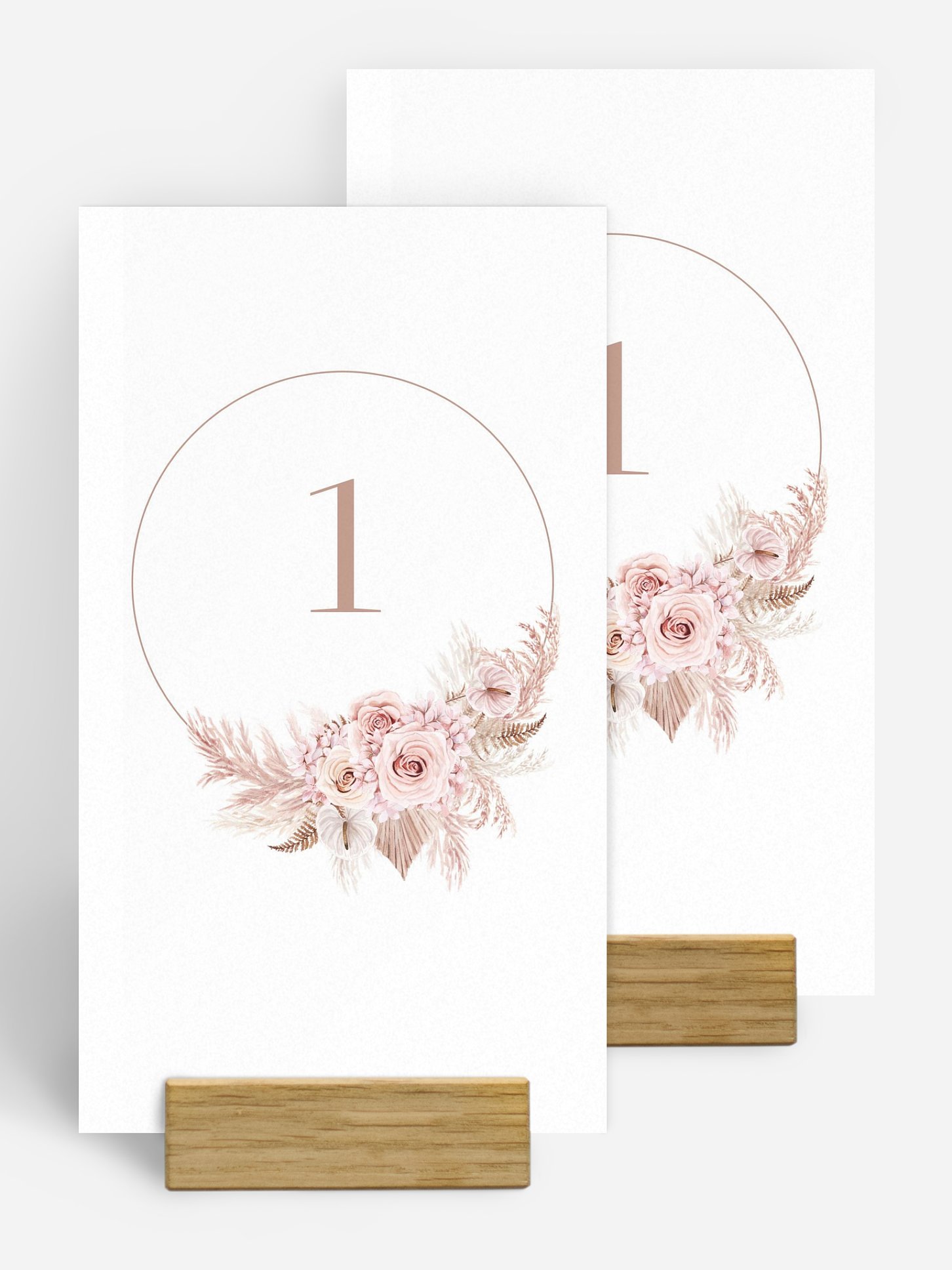 Numéro de table mariage Blush bloom