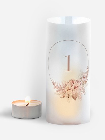 Numéro de table mariage Blush bloom