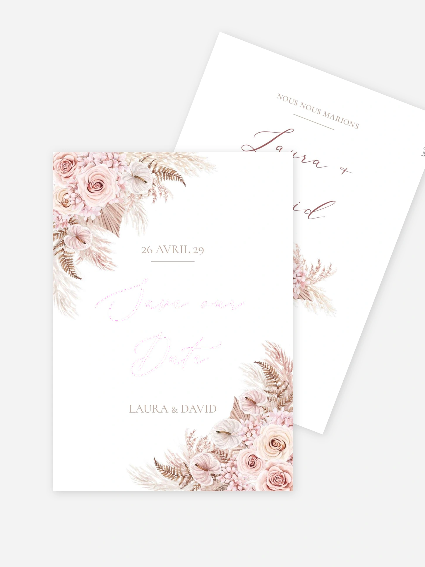 Save the date Blush bloom