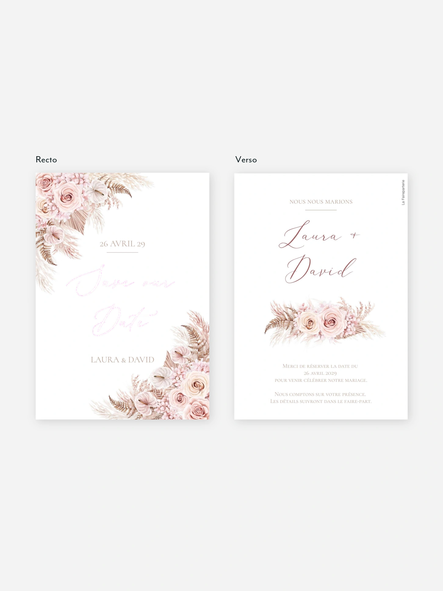 Save the date Blush bloom