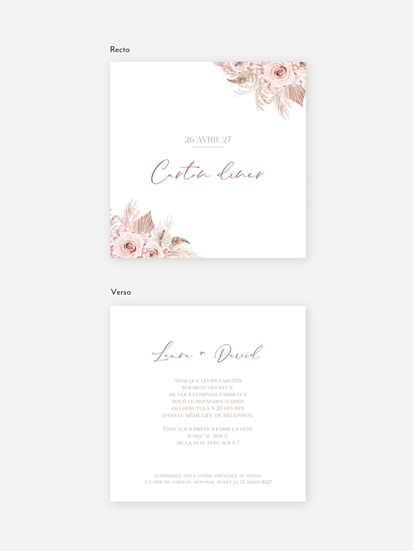 Carton d'invitation Blush bloom