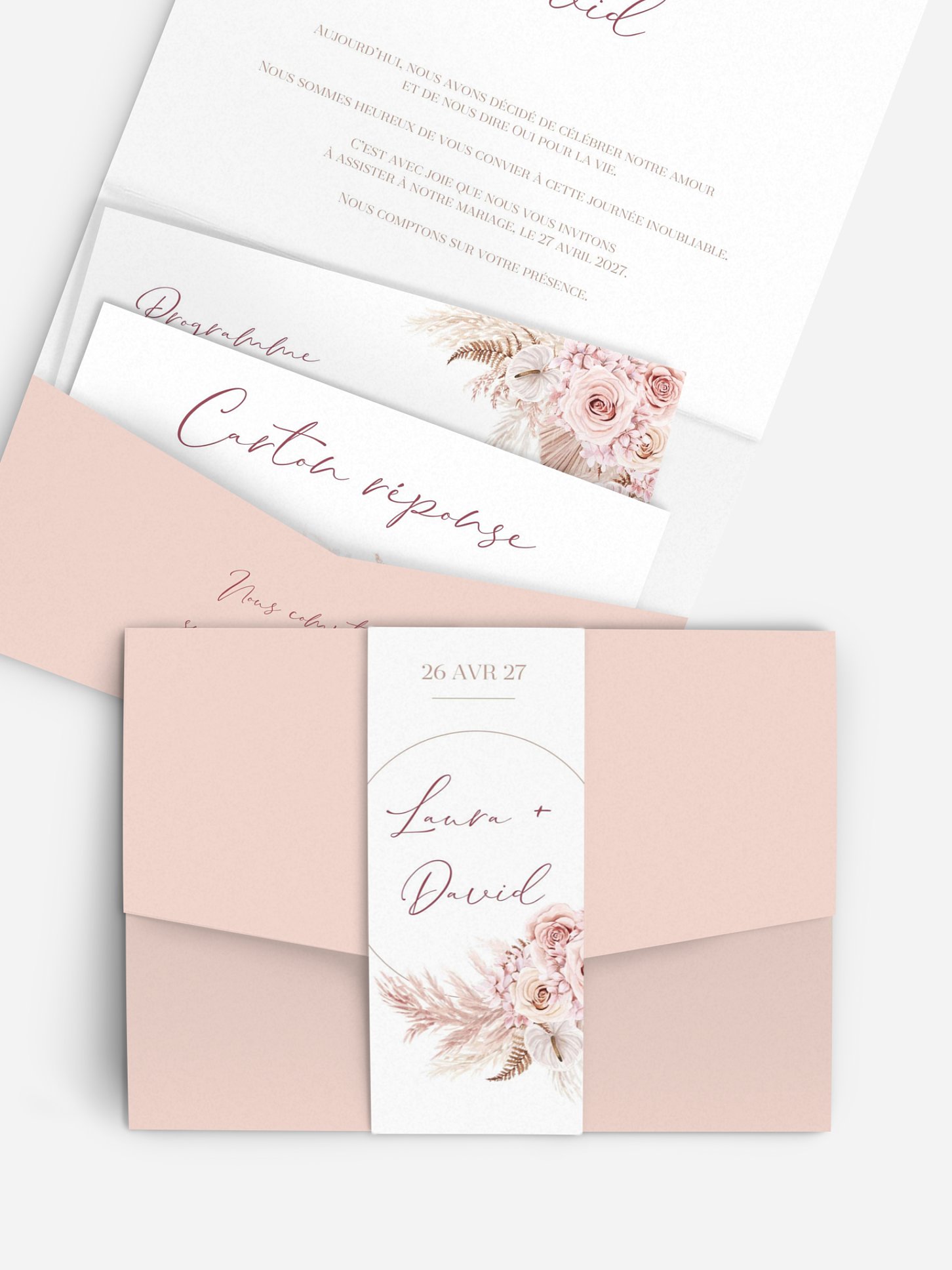 Faire-part de mariage Blush bloom