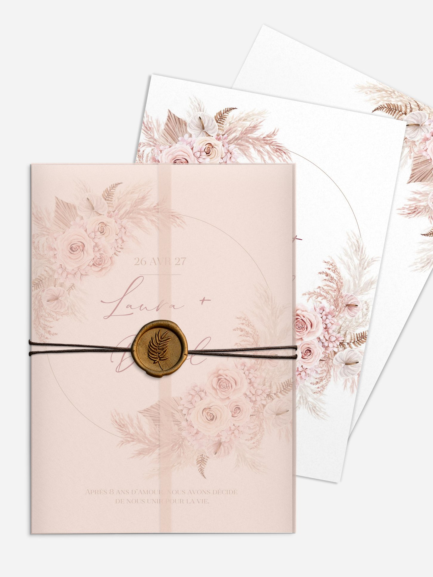 Faire-part de mariage Blush bloom