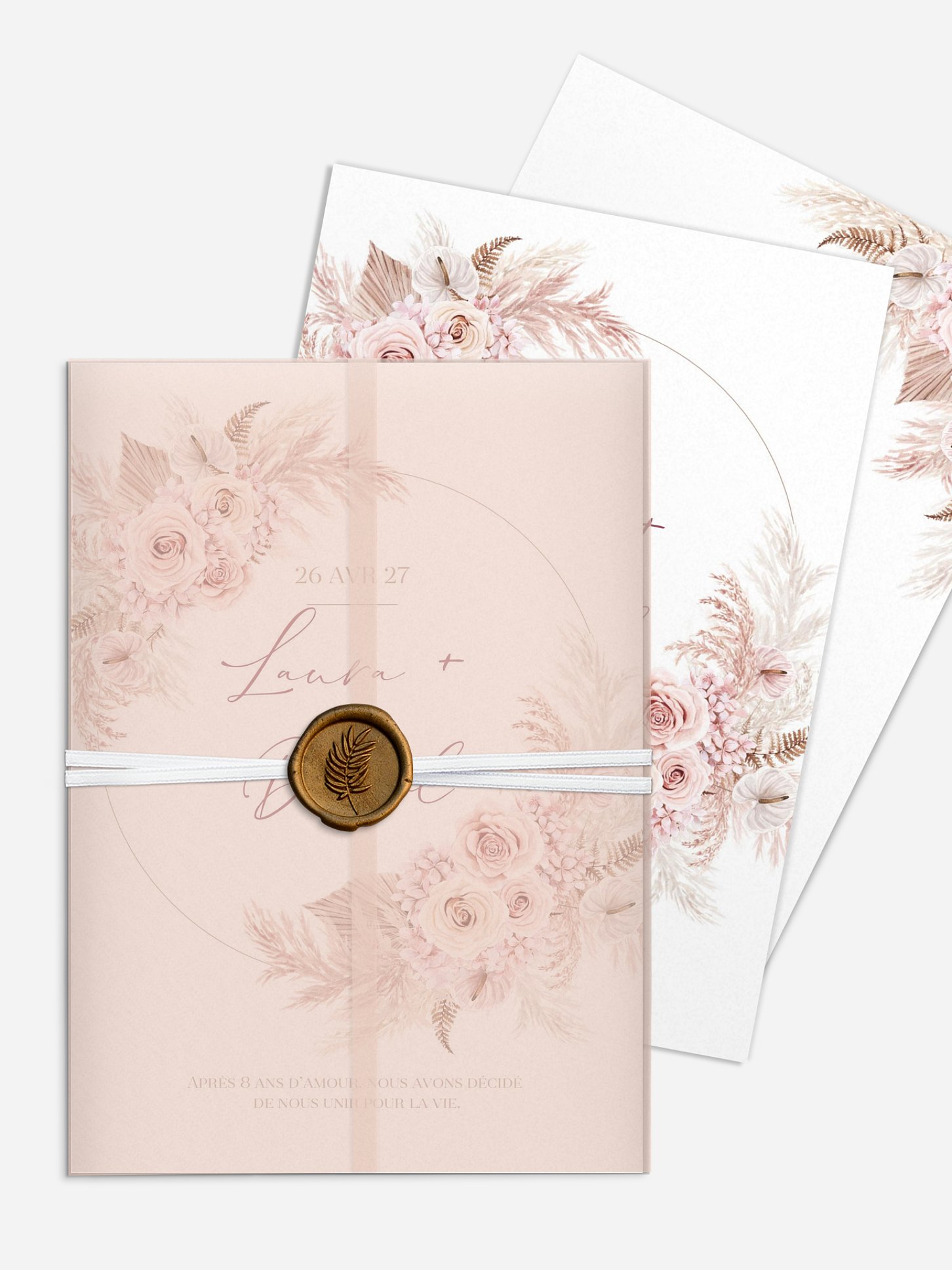 Faire-part de mariage Blush bloom