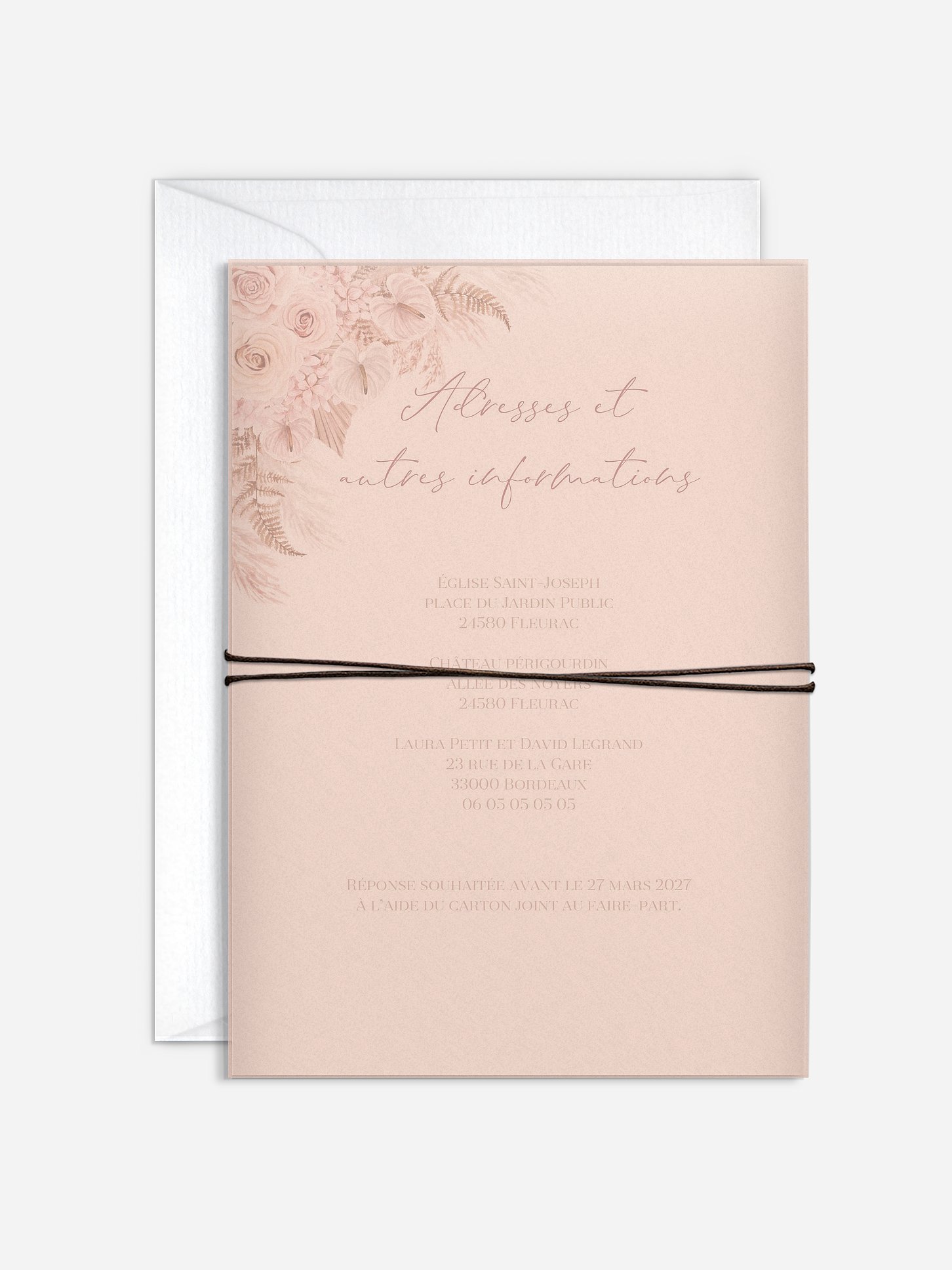 Faire-part de mariage Blush bloom