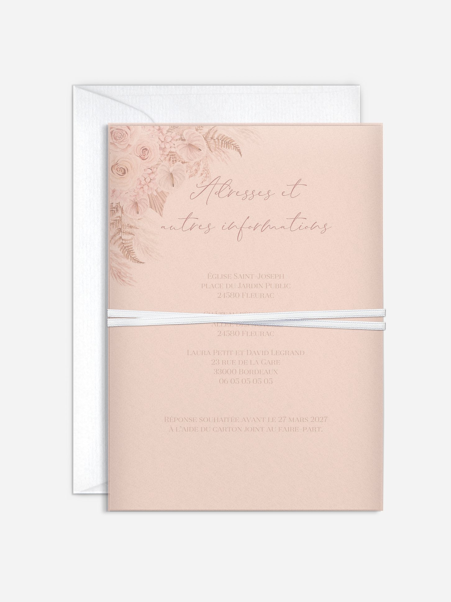 Faire-part de mariage Blush bloom