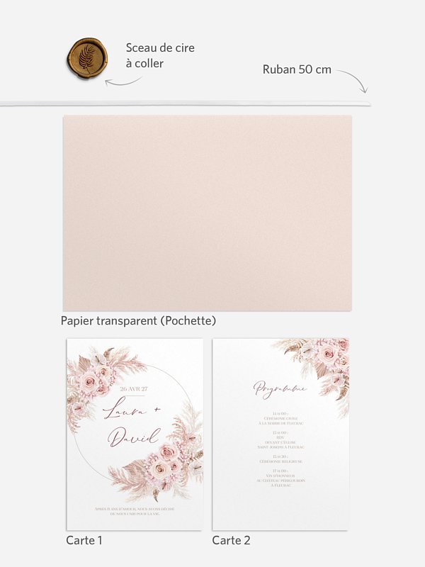 Faire-part de mariage Blush bloom