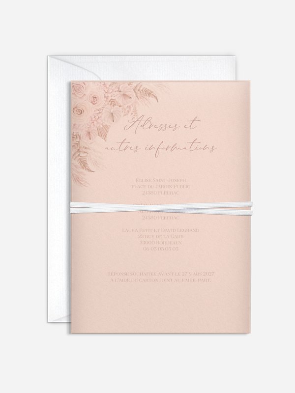 Faire-part de mariage Blush bloom
