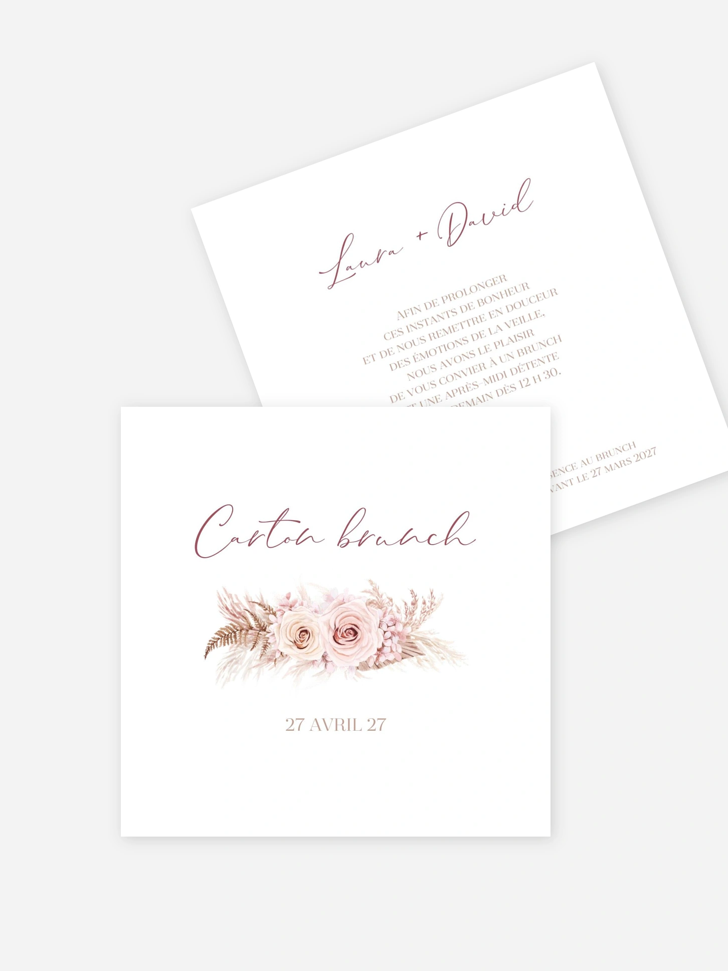 Carte brunch Blush bloom