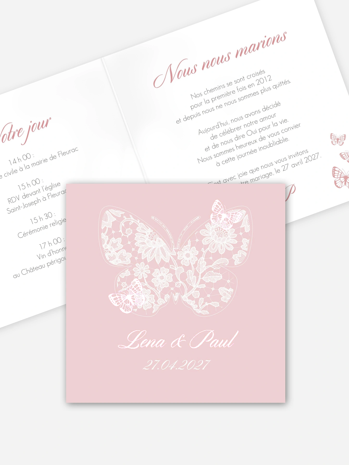 Faire-part de mariage Butterfly love