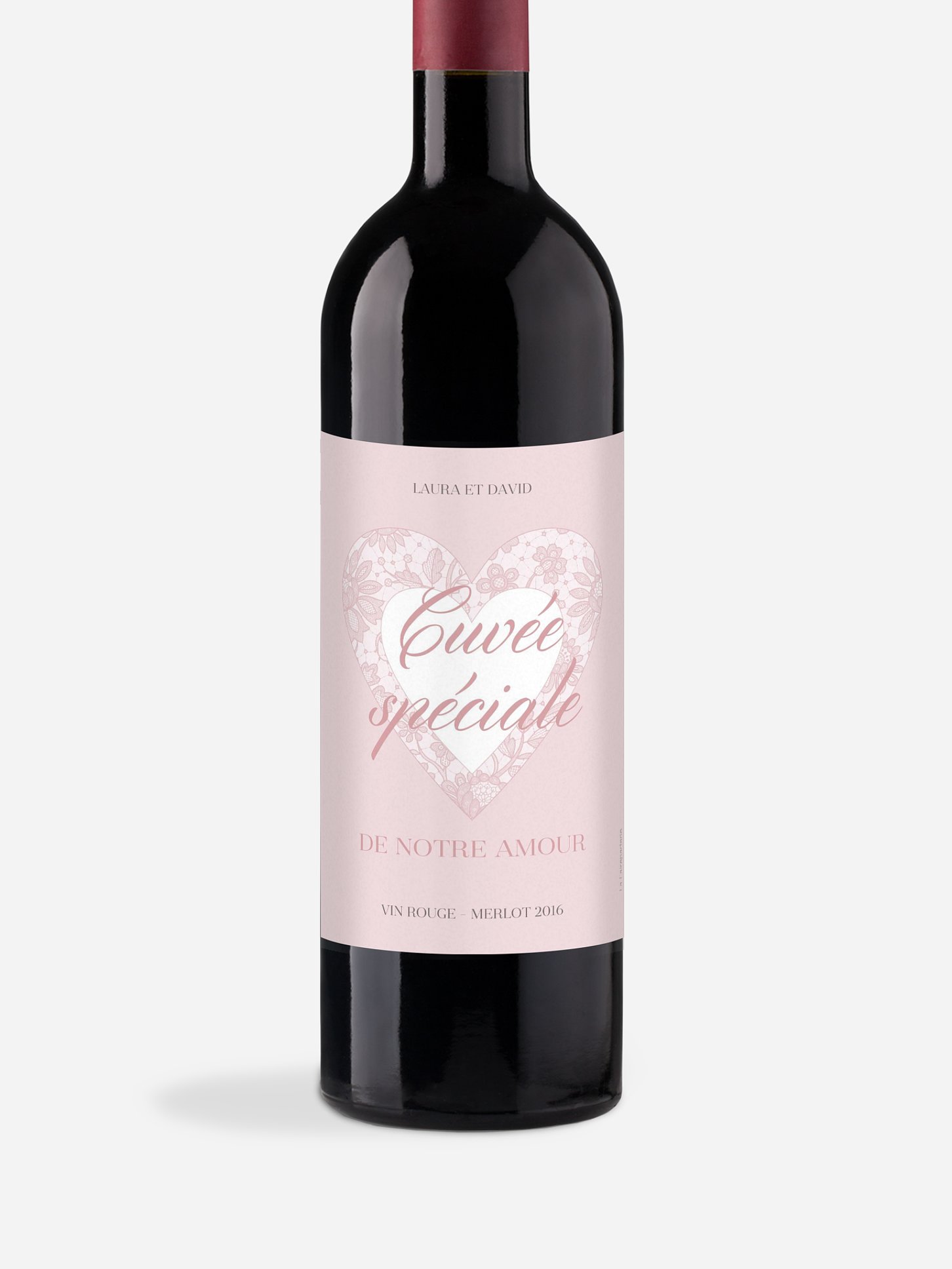 Étiquette bouteille Oui romantique
